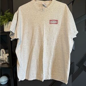 🎄 Gray Short Sleeve Tee with Red Logo Patch